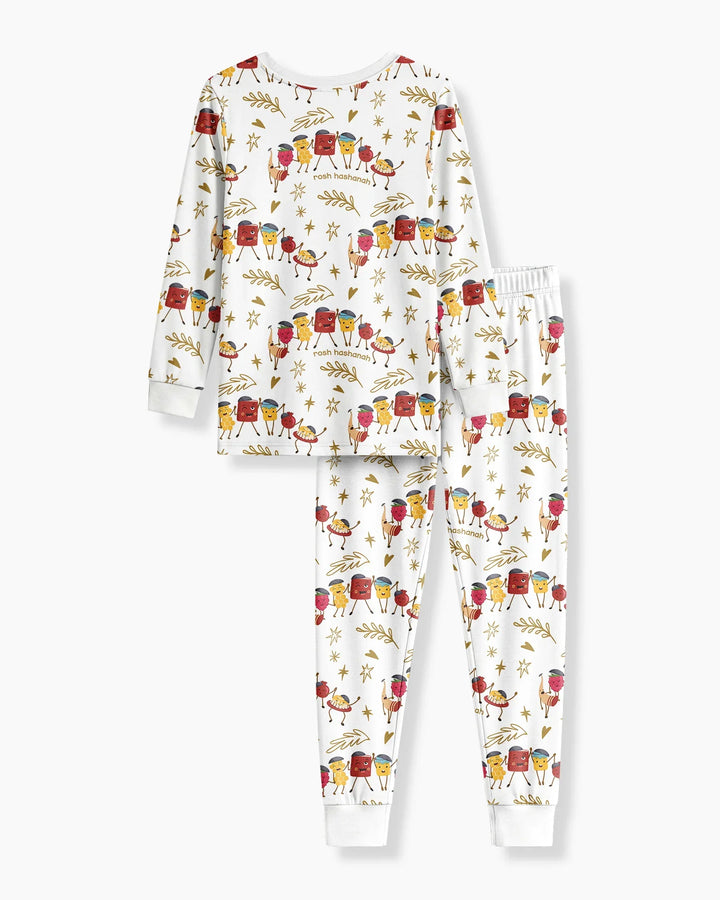 Zweiteiliges Langarm-Pyjama-Set mit Sommerfrüchten