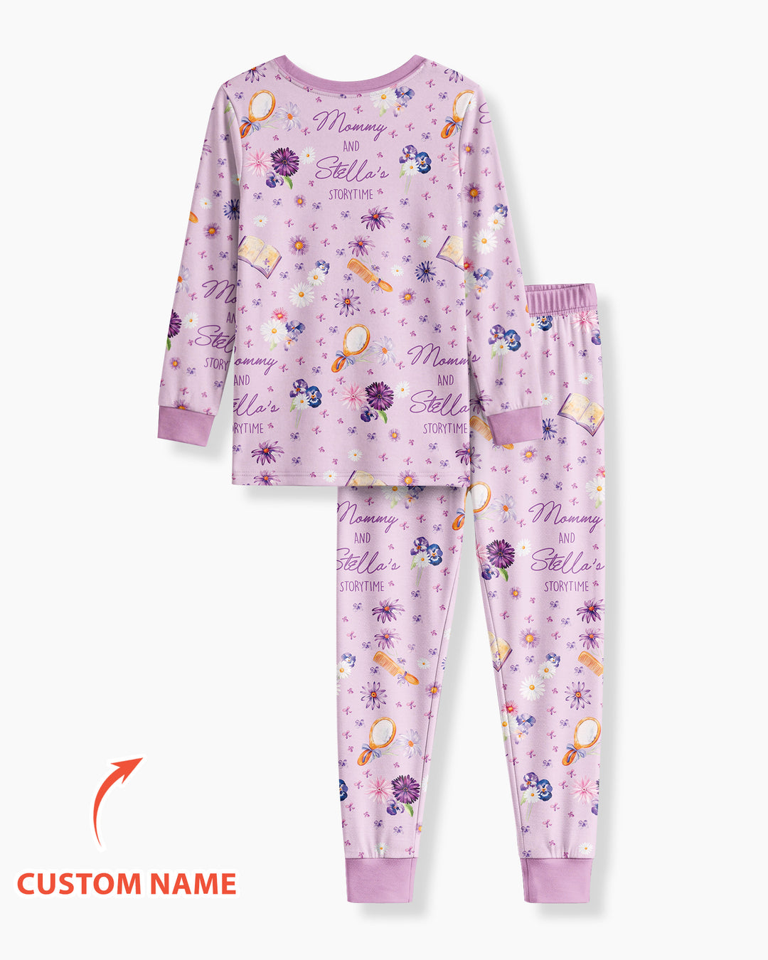 Mommy Daddy And Me Bedtime Story Family Matching Bamboo Two Piece Long Sleeve Pajama Set