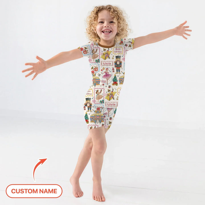 Zweiteiliges Pyjama-Set mit kurzen Ärmeln und Shorts im Sommer-Design