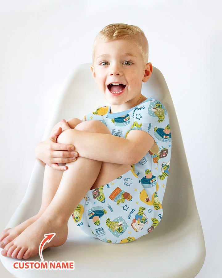 Little Book Worm Family Matching Bamboo Two Piece Short Sleeve Shorts Pajama Set