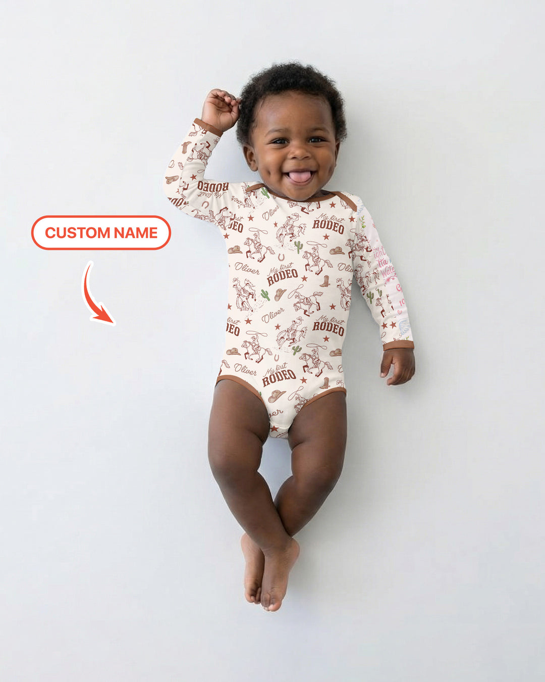 Gerippte Babykleidung mit individuellem Foto - Weich &amp; Skizzenhaft