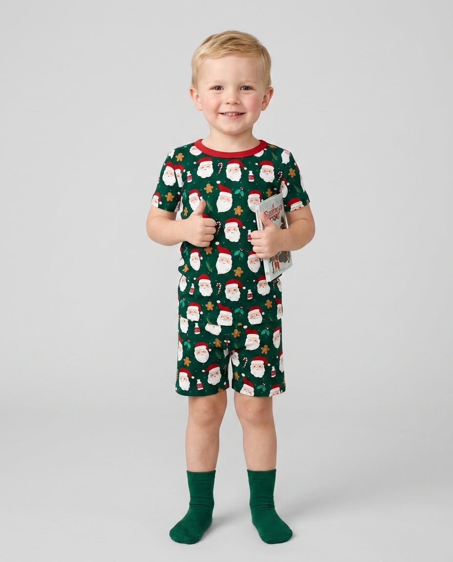 Template Zweiteiliges Pyjama-Set mit kurzen Ärmeln und Shorts