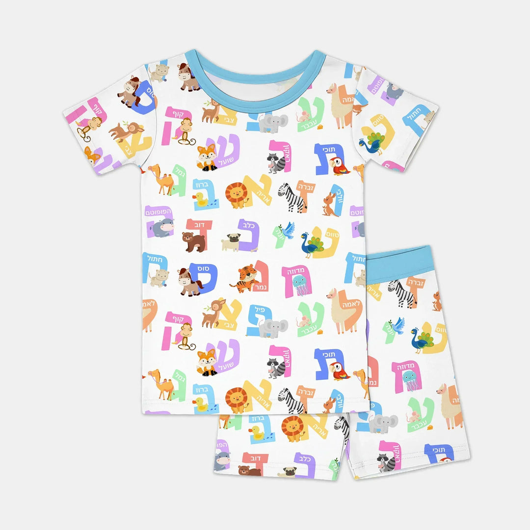 Template Zweiteiliges Pyjama-Set mit kurzen Ärmeln und Shorts