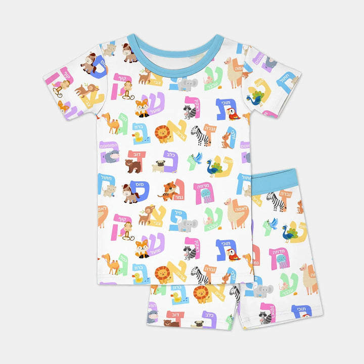 Template Zweiteiliges Pyjama-Set mit kurzen Ärmeln und Shorts