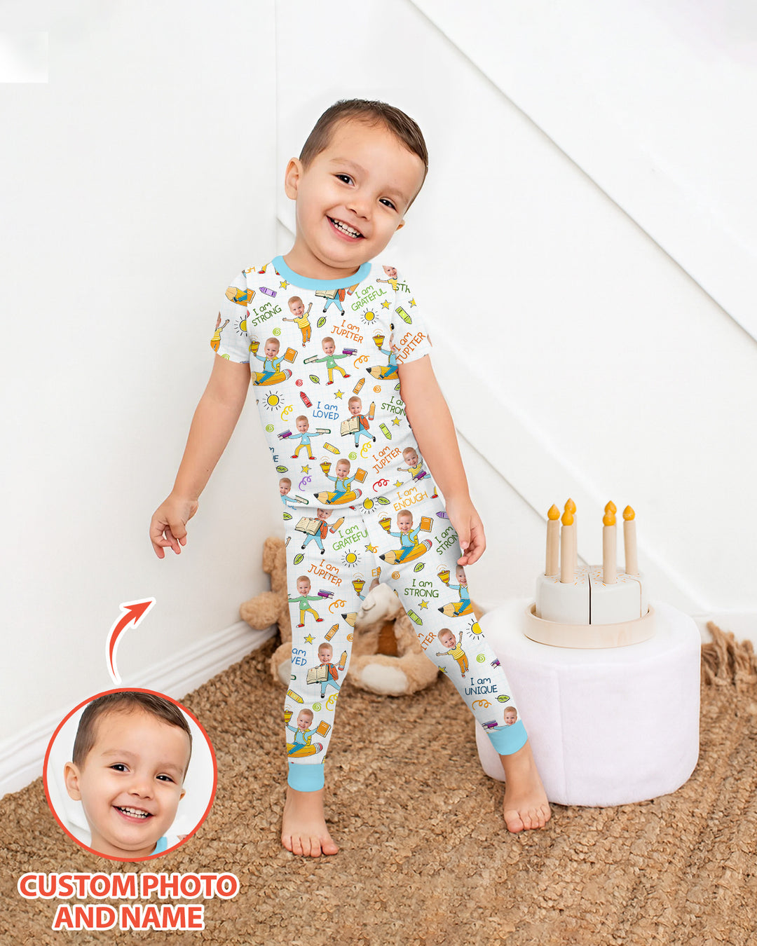 Zweiteiliges, kurzärmliges Pyjama-Set mit Marienkäfern