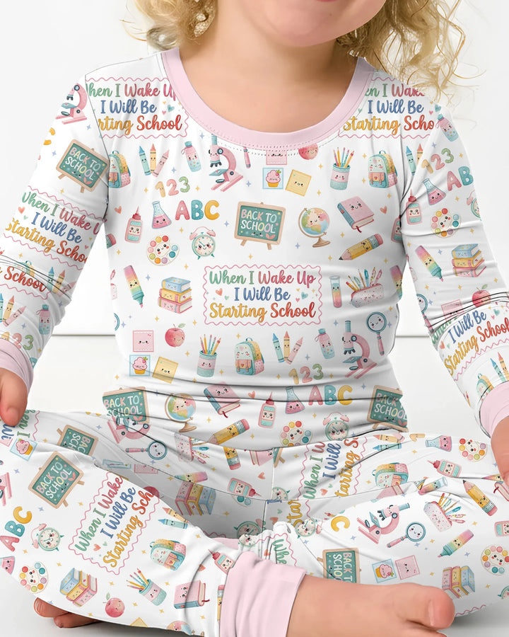 Zweiteiliges Langarm-Pyjama-Set mit Sommerfrüchten
