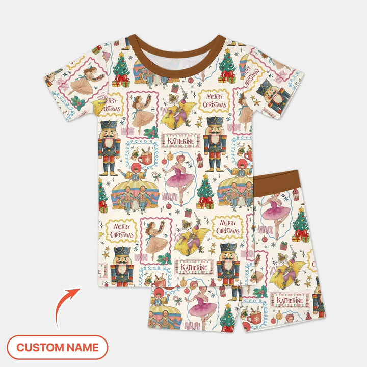Zweiteiliges Pyjama-Set mit kurzen Ärmeln und Shorts im Sommer-Design