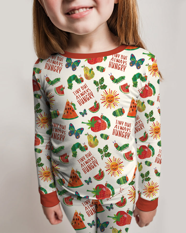 Tiny But Always Hungry Caterpillar Bamboo Two Piece Long Sleeve Pajama Set