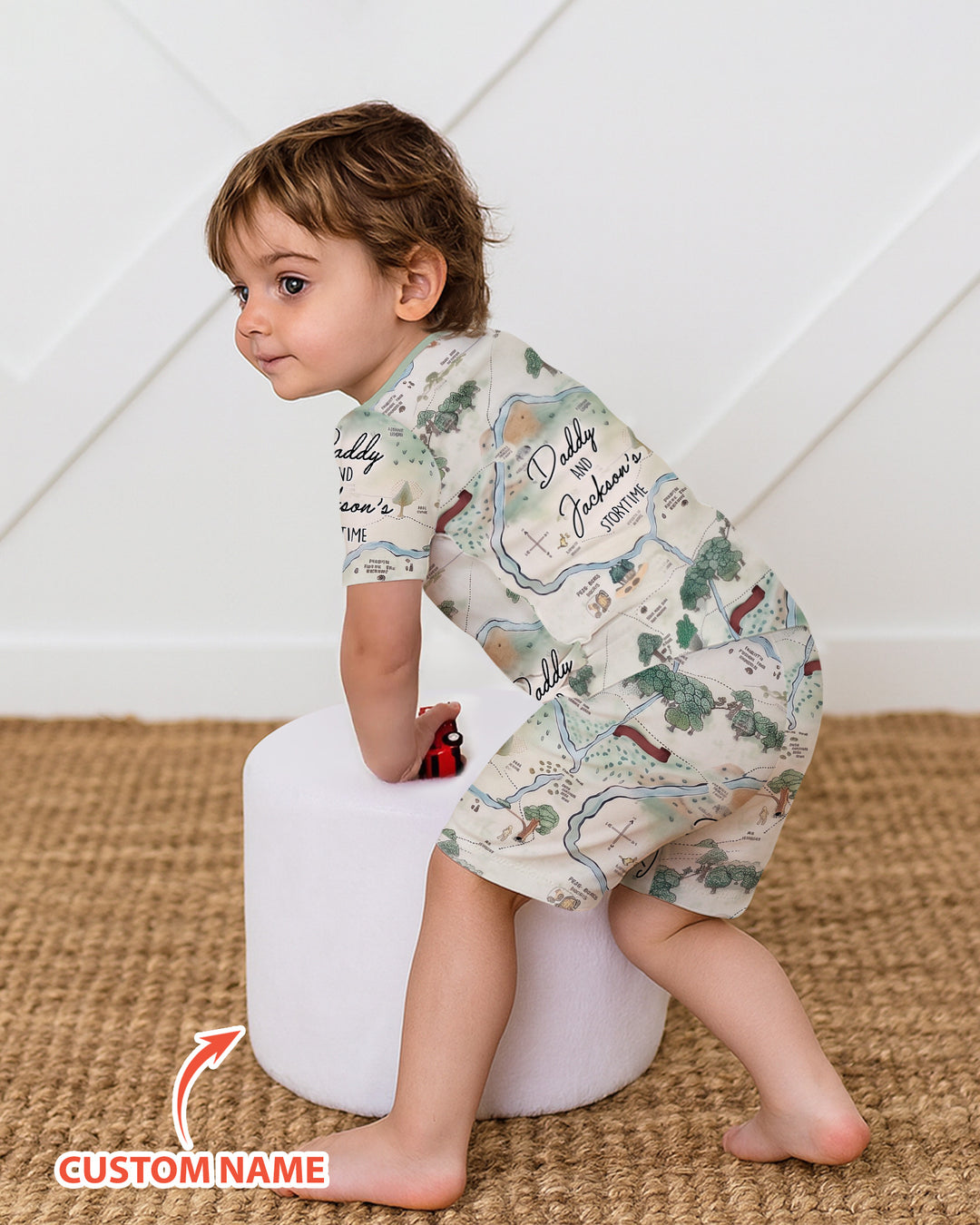 Mommy Daddy And Me Bedtime Story Family Matching Bamboo Two Piece Short Sleeve Shorts Pajama Set