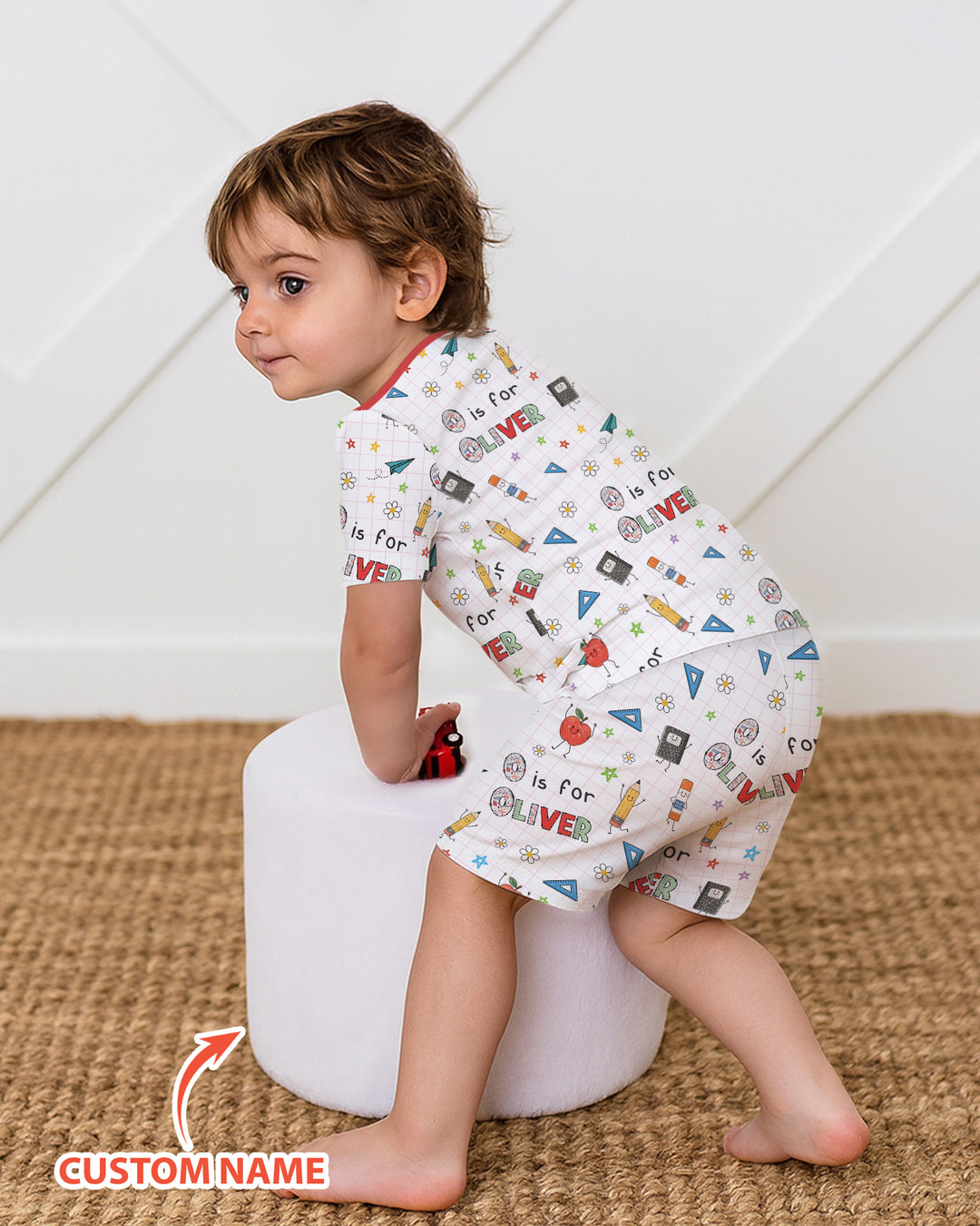 Schlafanzug-Set zweiteilig, kurze Ärmel, kurze Hose, Bambus