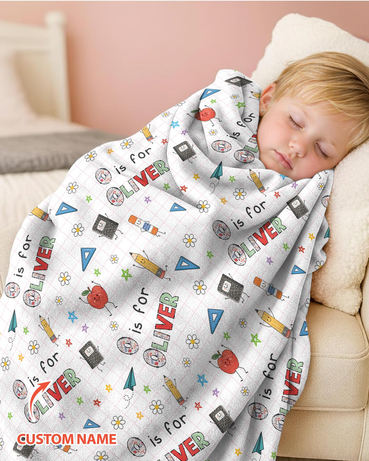 Personalized Back To School Bamboo Blanket