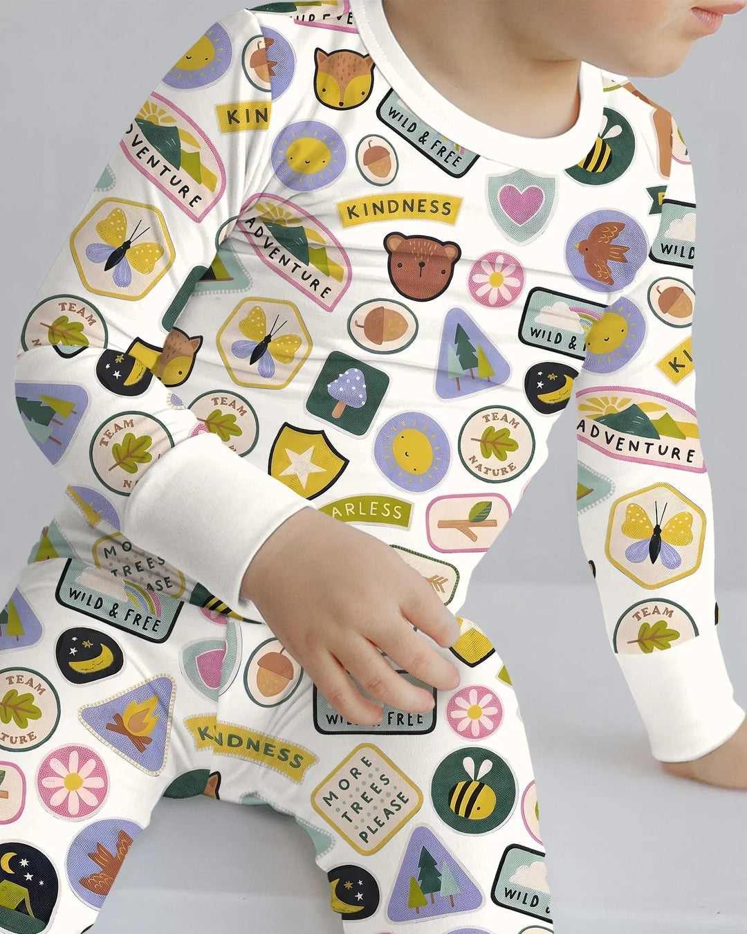 Zweiteiliges Langarm-Pyjama-Set mit Sommerfrüchten