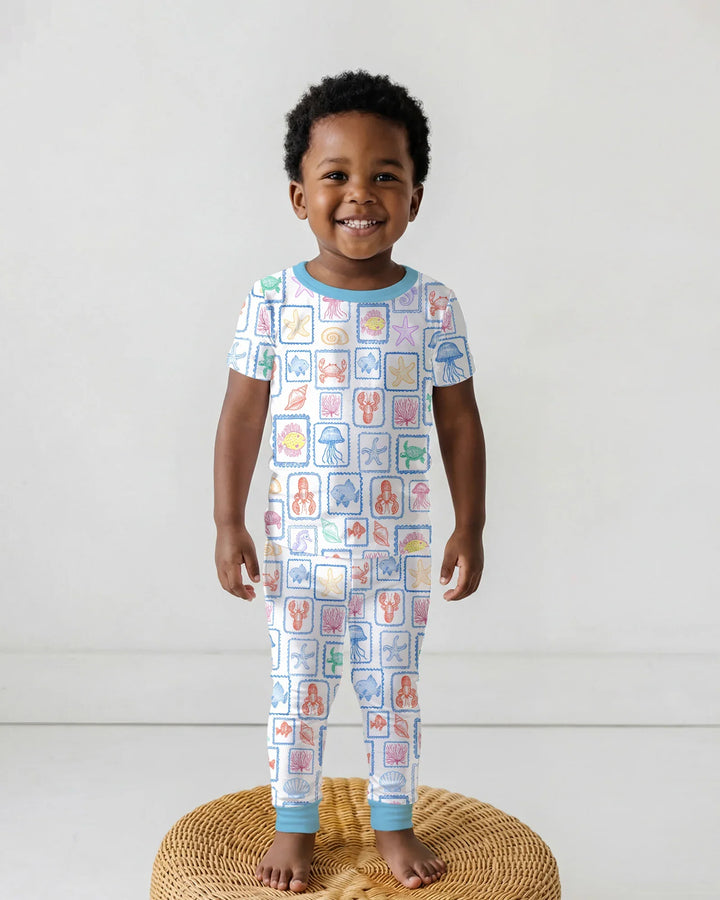 Zweiteiliges, kurzärmliges Pyjama-Set mit Marienkäfern