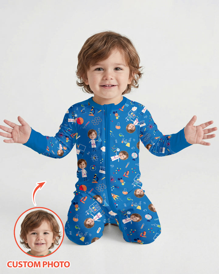 Gerippte Babykleidung mit individuellem Foto - Weich &amp; Skizzenhaft