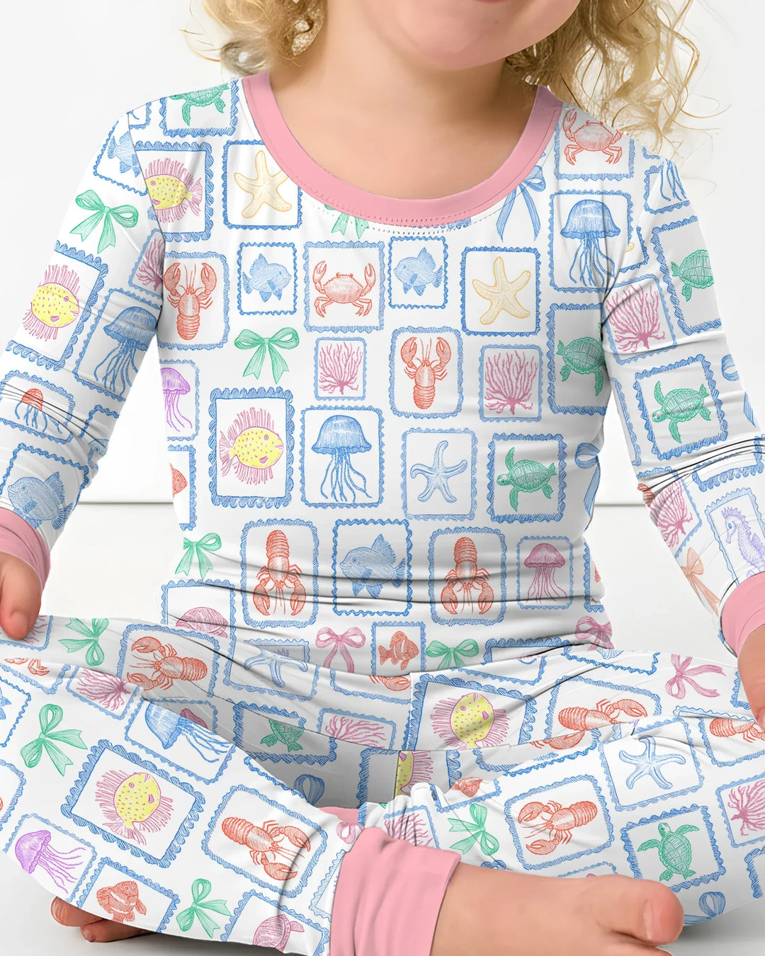Zweiteiliges Langarm-Pyjama-Set mit Sommerfrüchten