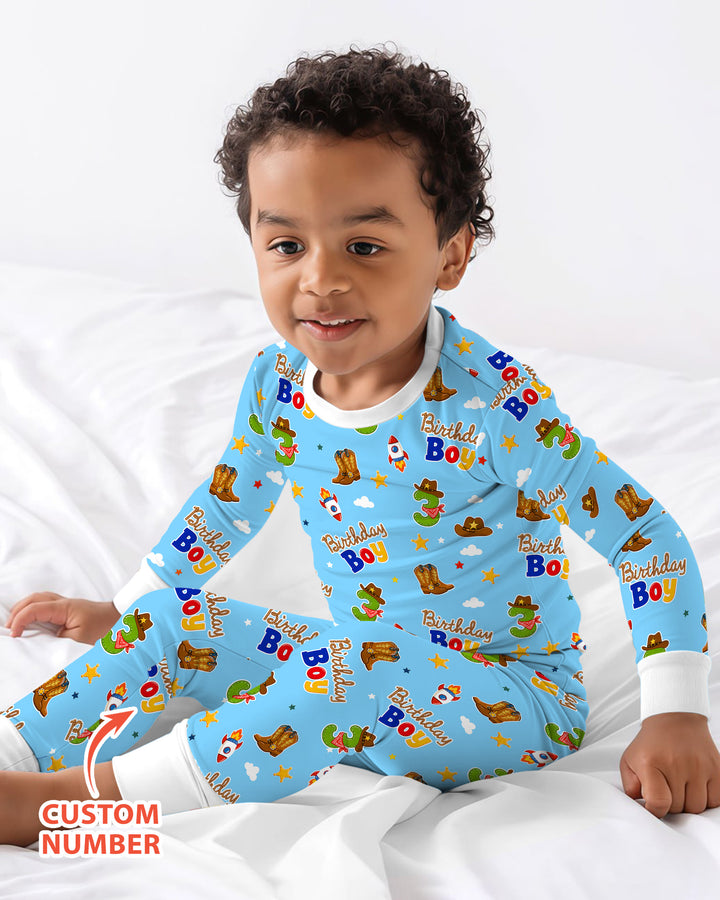 Zweiteiliges Langarm-Pyjama-Set mit Sommerfrüchten