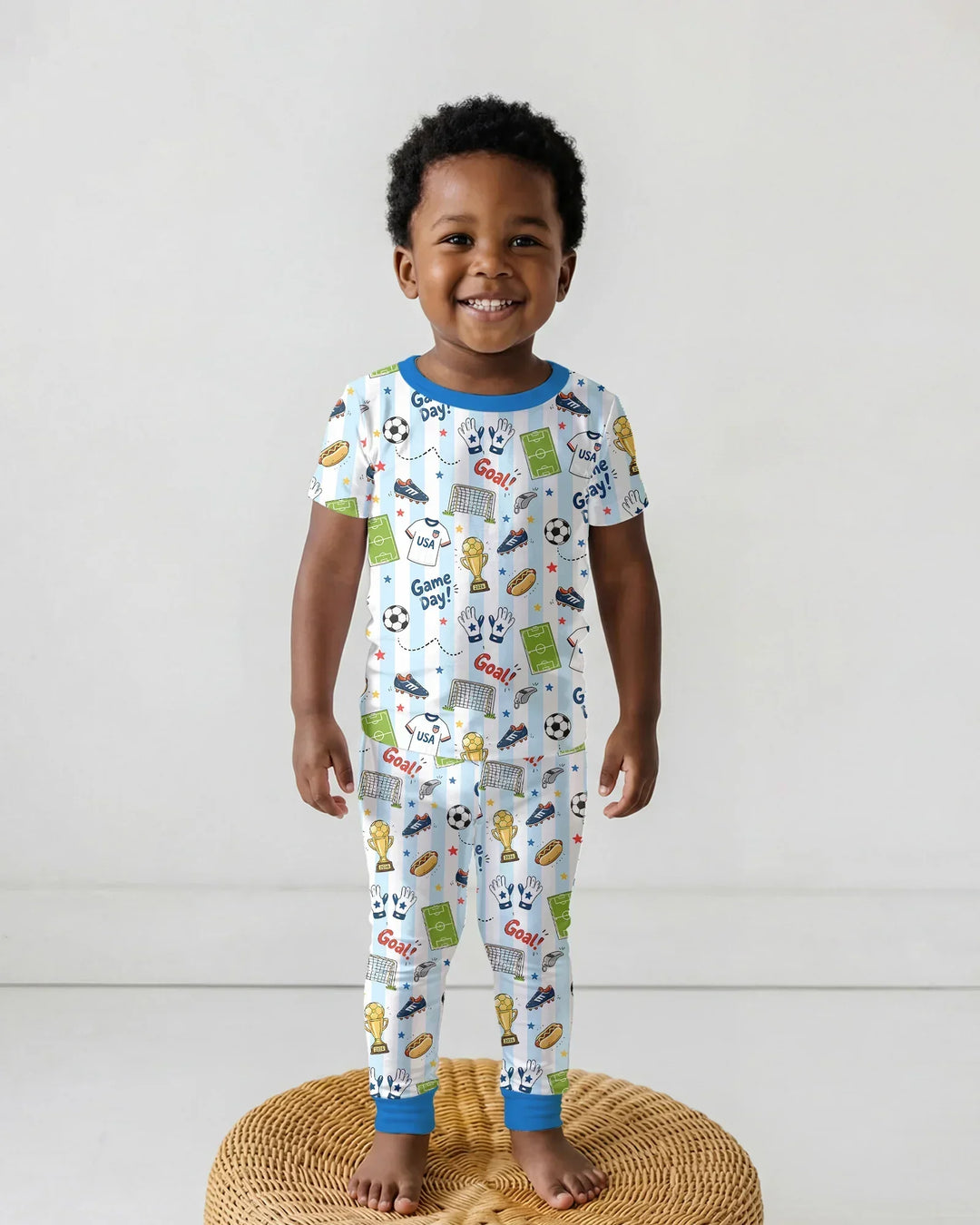 Zweiteiliges, kurzärmliges Pyjama-Set mit Marienkäfern