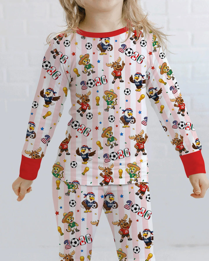 Zweiteiliges Langarm-Pyjama-Set mit Sommerfrüchten