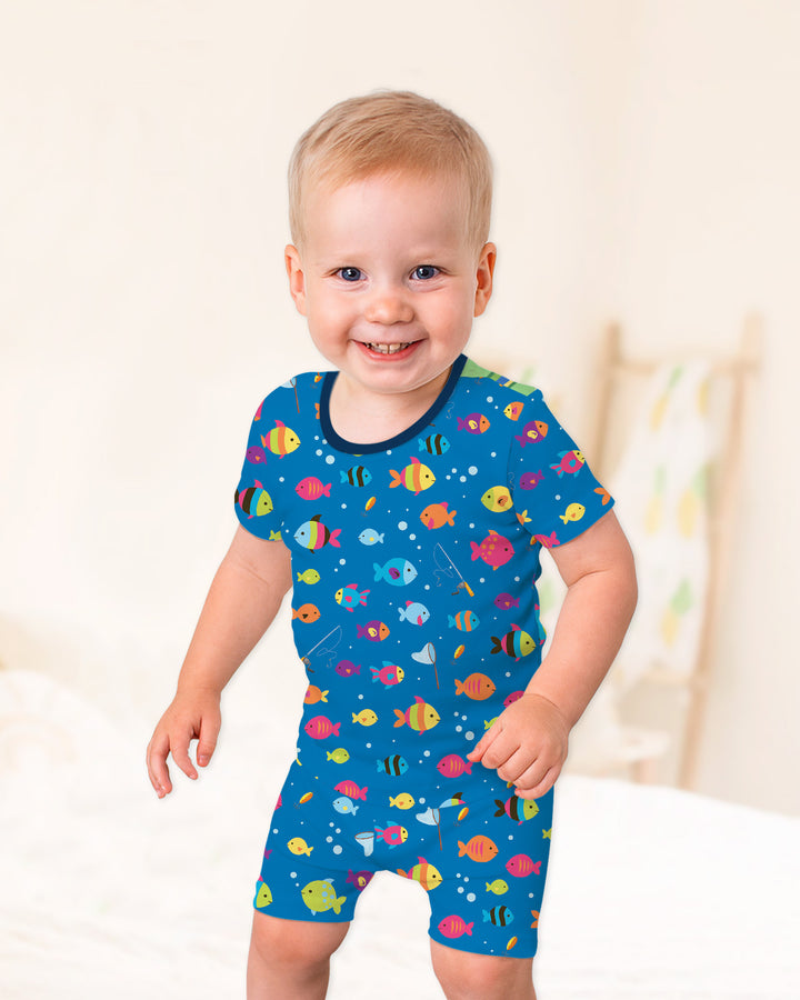 Schlafanzug-Set zweiteilig, kurze Ärmel, kurze Hose, Bambus