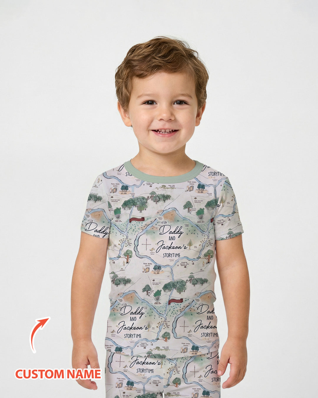Mommy Daddy And Me Bedtime Story Family Matching Bamboo Two Piece Short Sleeve Pajama Set
