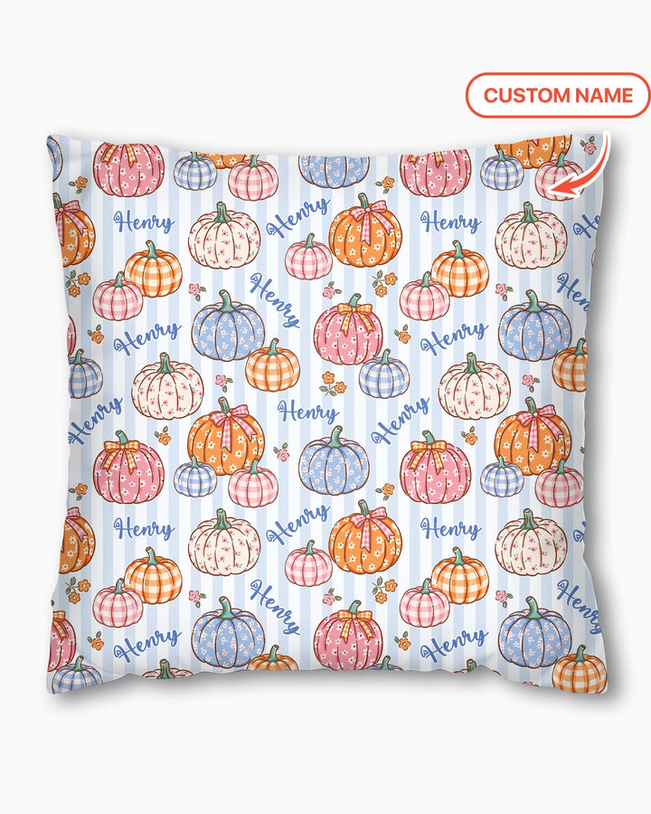 Custom Name Pumpkin Patch Bamboo Pillow Case
