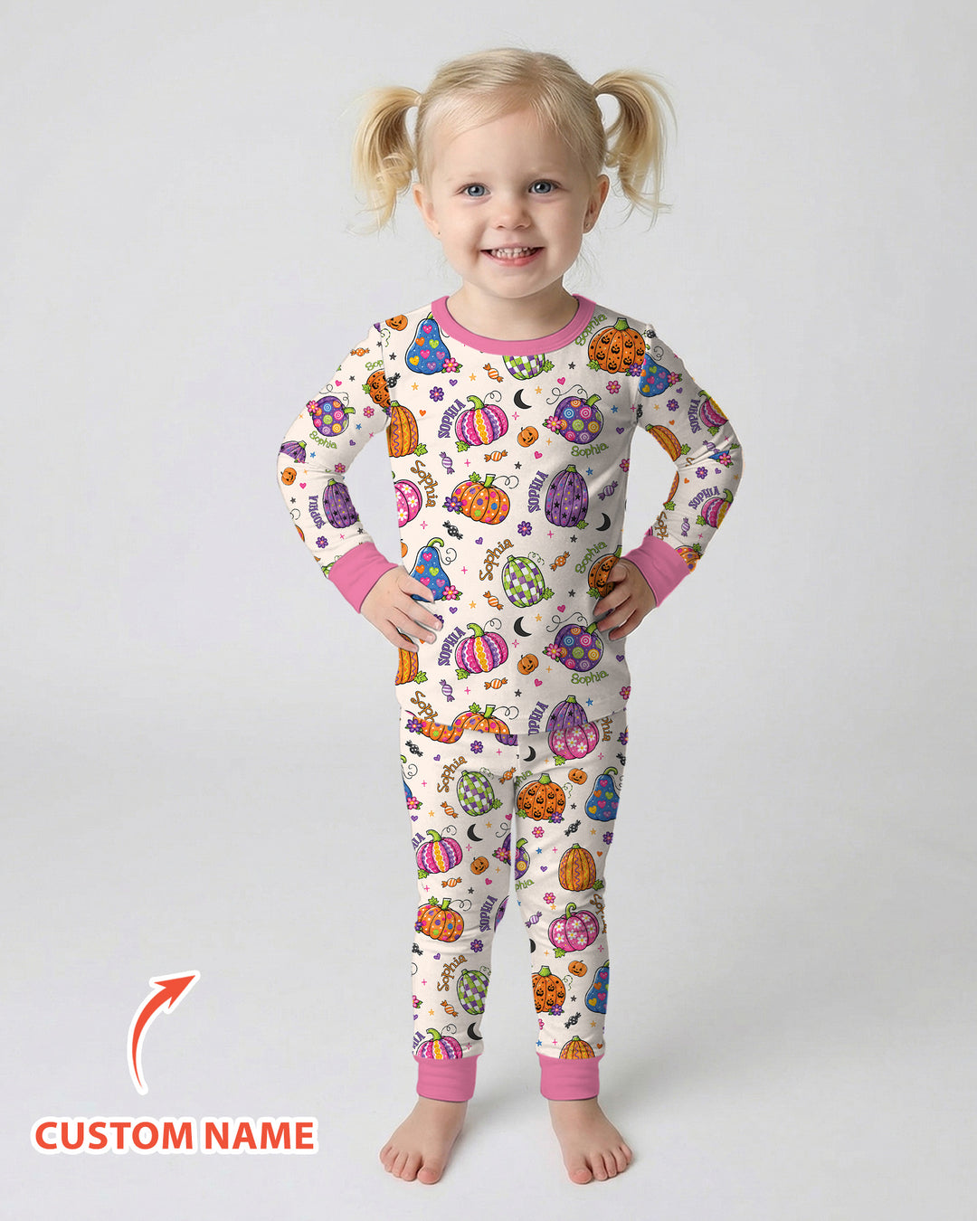 Zweiteiliges Langarm-Pyjama-Set mit Sommerfrüchten