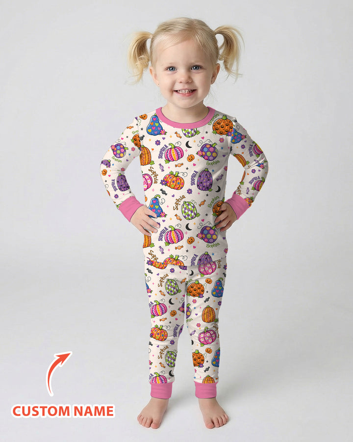 Zweiteiliges Langarm-Pyjama-Set mit Sommerfrüchten