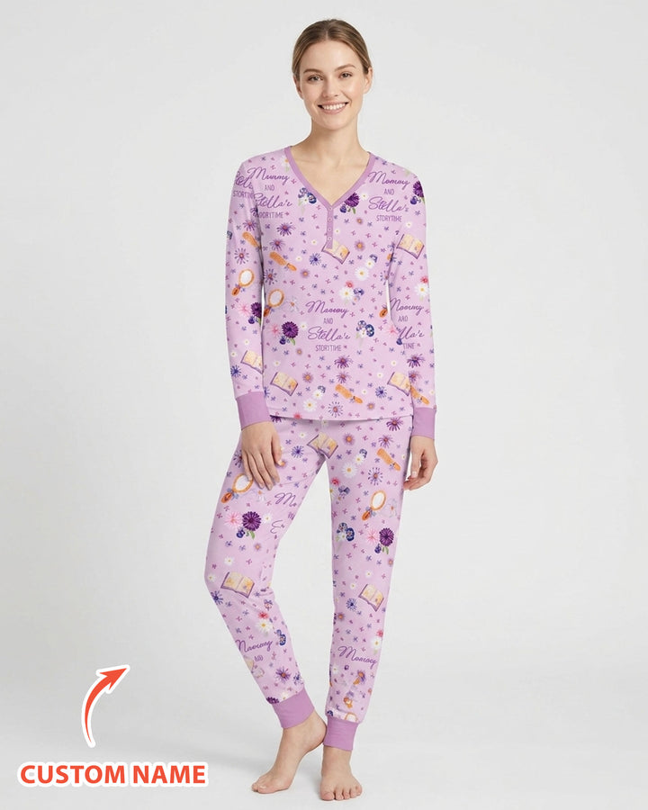 Mommy Daddy And Me Bedtime Story Family Matching Bamboo Women Pajama Set