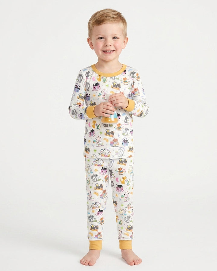 Zweiteiliges Langarm-Pyjama-Set mit Sommerfrüchten