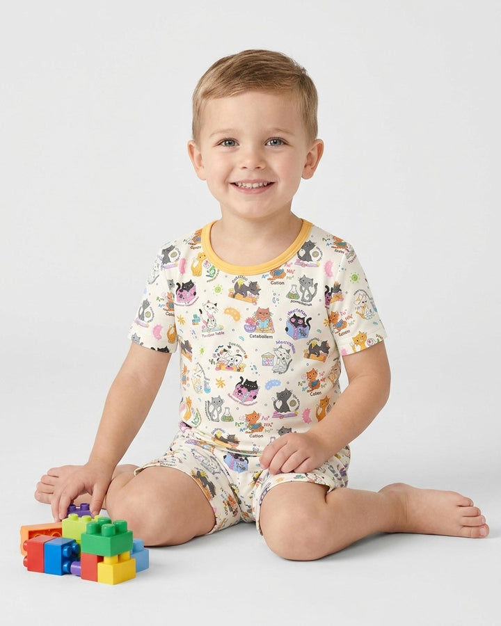 Schlafanzug-Set zweiteilig, kurze Ärmel, kurze Hose, Bambus