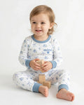 Mommy and Me Matching Embroidered Baby Bamboo Two Piece Long Sleeve Pajama Set