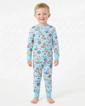 250 America Patriotic Goose Family Matching Bamboo Two Piece Long Sleeve Pajama Set