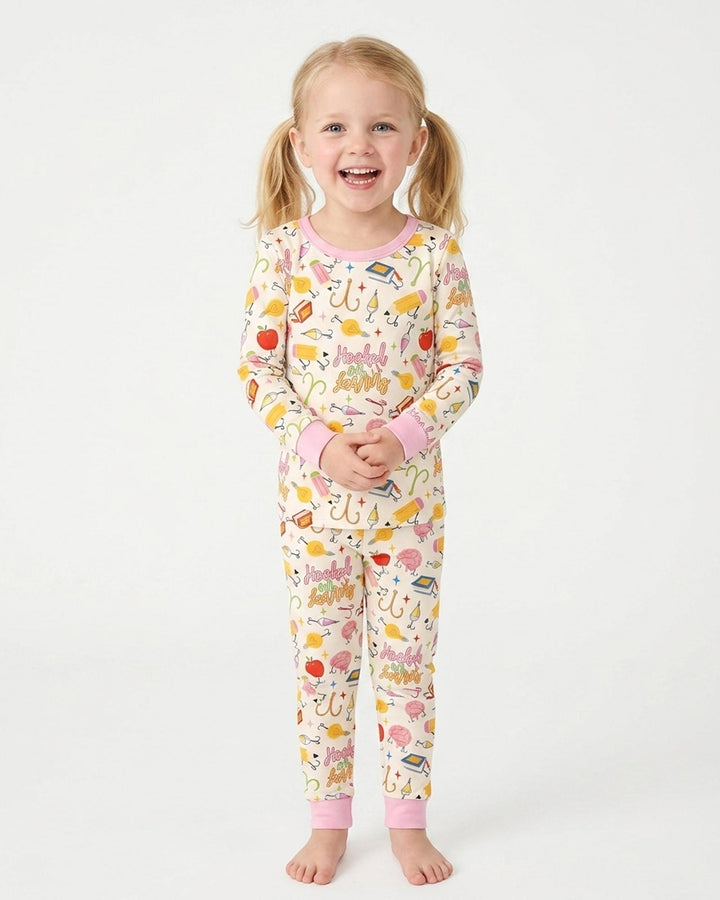 Hooked on Learning Bamboo Two Piece Long Sleeve Pajama Set