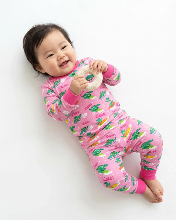 Zweiteiliges Langarm-Pyjama-Set mit Sommerfrüchten
