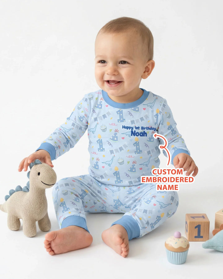 Zweiteiliges Langarm-Pyjama-Set mit Sommerfrüchten