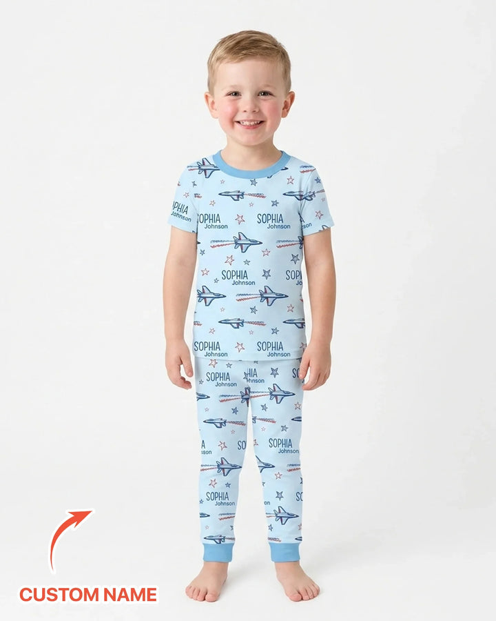 Zweiteiliges, kurzärmliges Pyjama-Set mit Marienkäfern