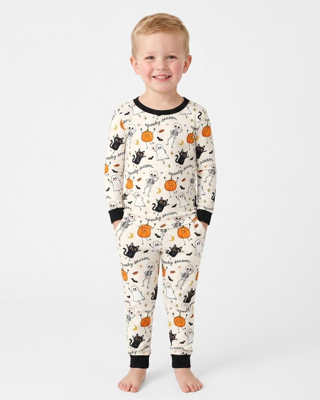 Zweiteiliges Langarm-Pyjama-Set mit Sommerfrüchten