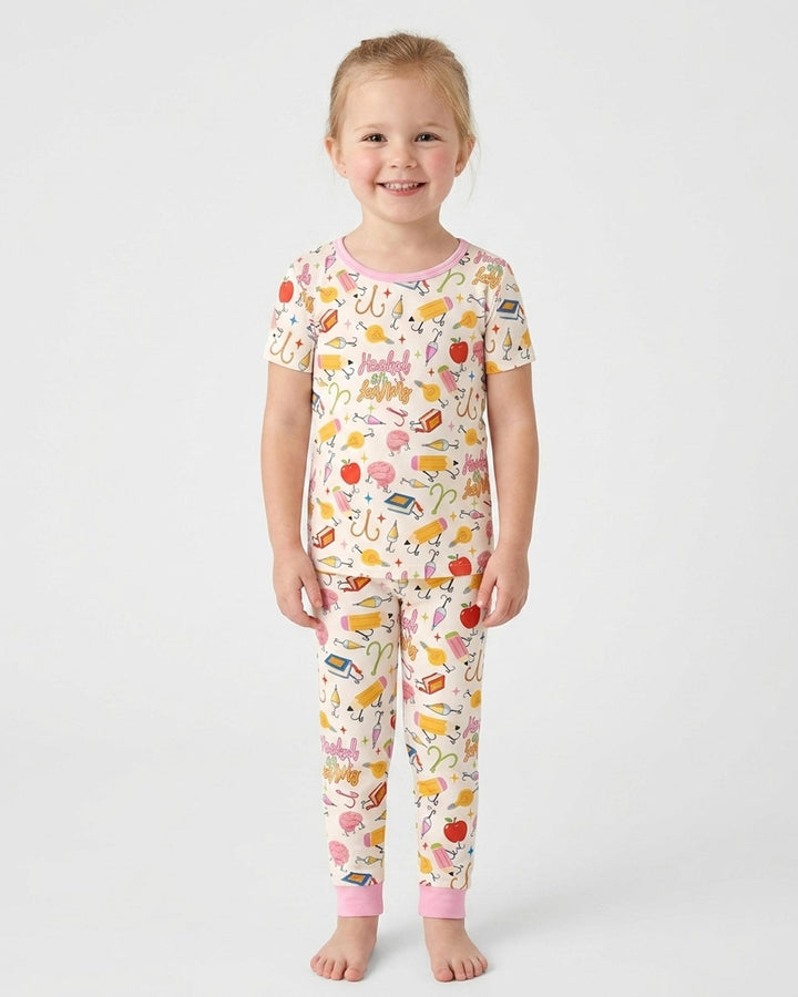 Hooked on Learning Bamboo Two Piece Short Sleeve Pajama Set