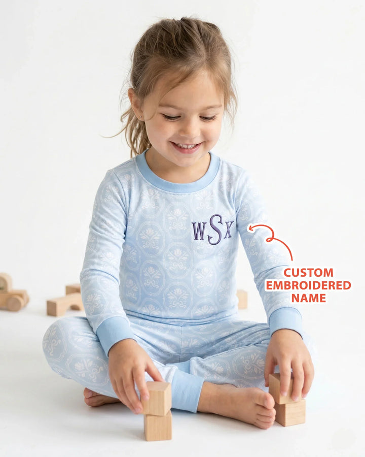Zweiteiliges Langarm-Pyjama-Set mit Sommerfrüchten