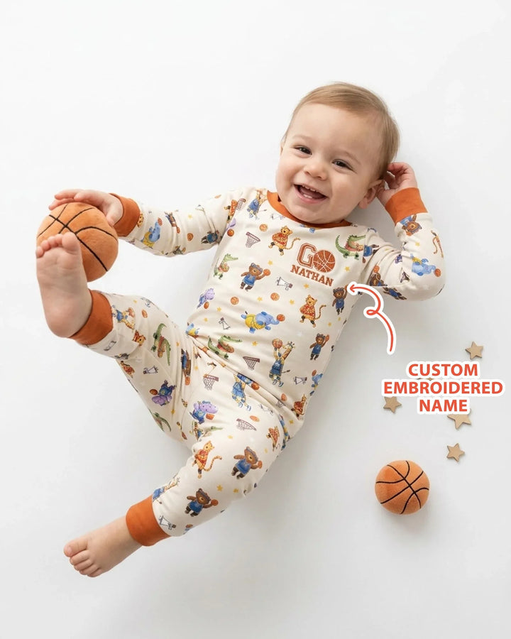 Zweiteiliges Langarm-Pyjama-Set mit Sommerfrüchten