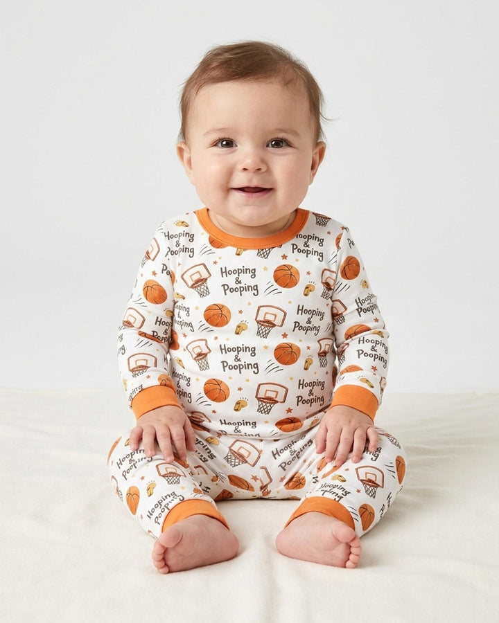 Zweiteiliges Langarm-Pyjama-Set mit Sommerfrüchten
