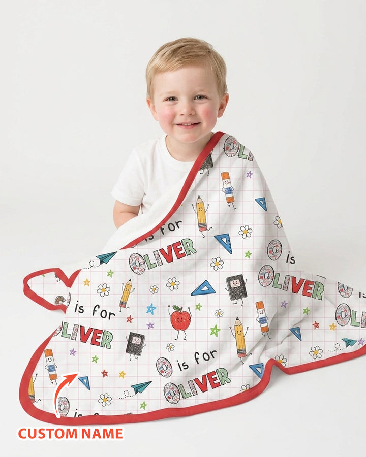 Personalized Back To School Bamboo Blanket