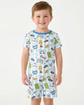 Striped Soccer Game Day Family Matching Bamboo Two Piece Short Sleeve Shorts Pajama Set