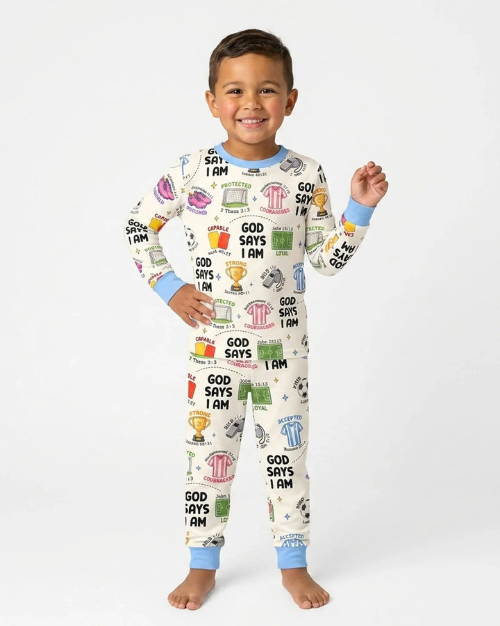 Zweiteiliges Langarm-Pyjama-Set mit Sommerfrüchten