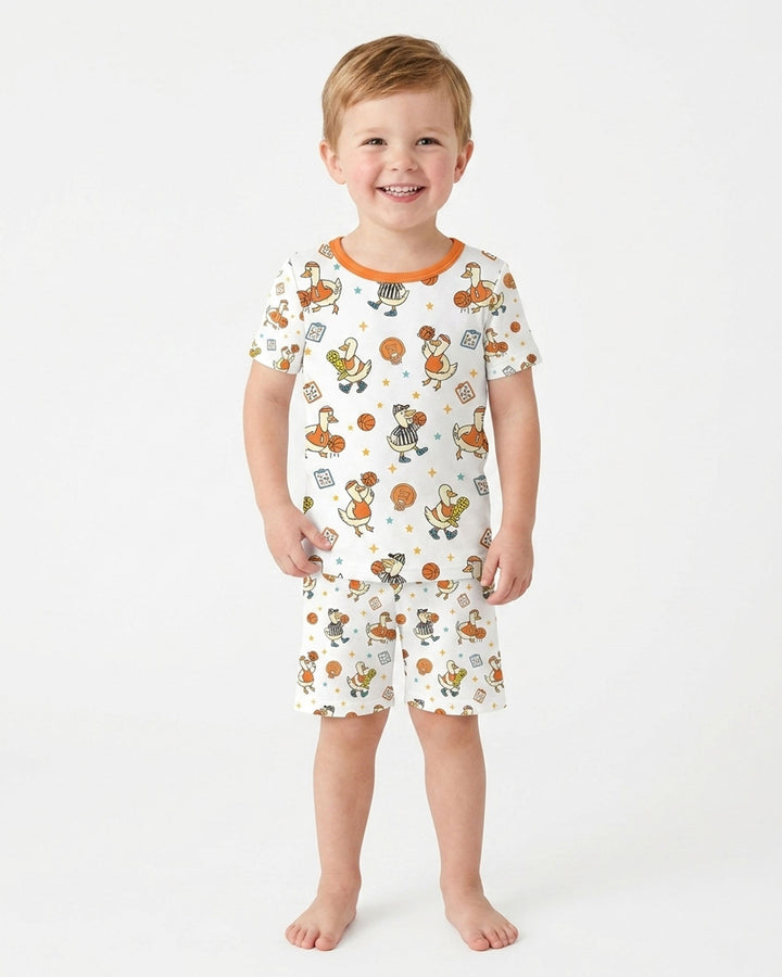 Schlafanzug-Set zweiteilig, kurze Ärmel, kurze Hose, Bambus