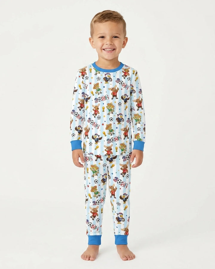 Zweiteiliges Langarm-Pyjama-Set mit Sommerfrüchten