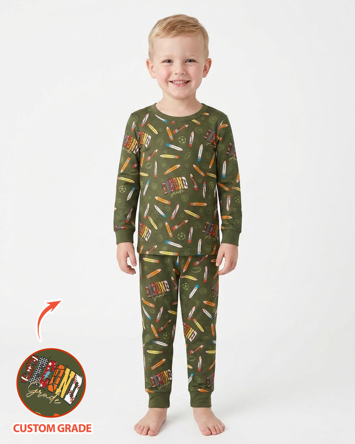 Sport Pre-K to Fourth Grade Bamboo Two Piece Long Sleeve Pajama Set