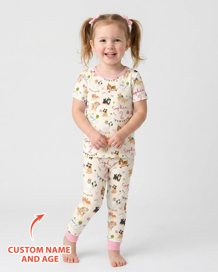 Zweiteiliges, kurzärmliges Pyjama-Set mit Marienkäfern