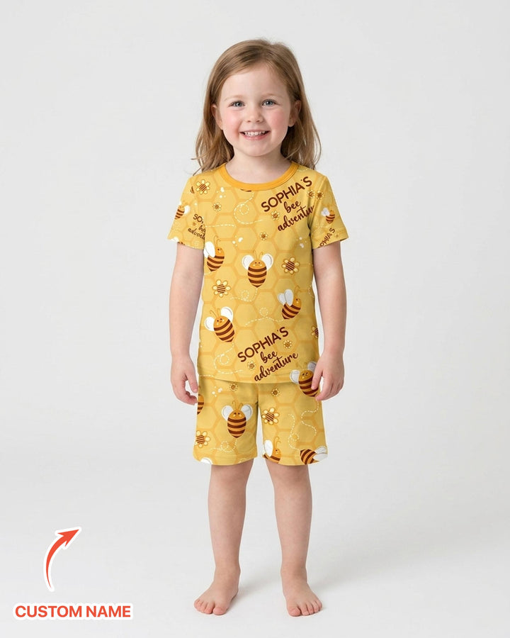 Schlafanzug-Set zweiteilig, kurze Ärmel, kurze Hose, Bambus