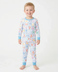 Zweiteiliges Langarm-Pyjama-Set mit Sommerfrüchten